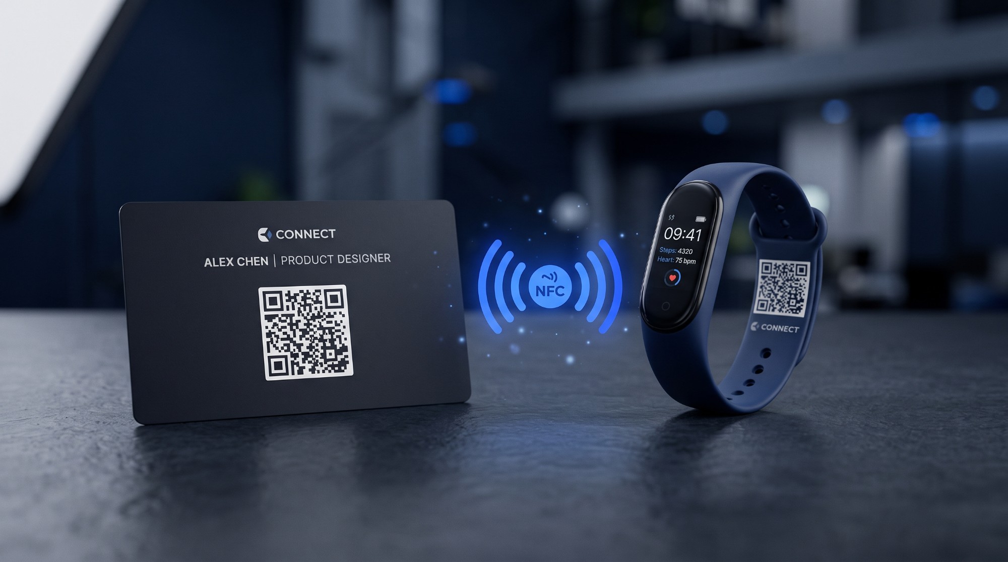SafeTag NFC card and bracelet