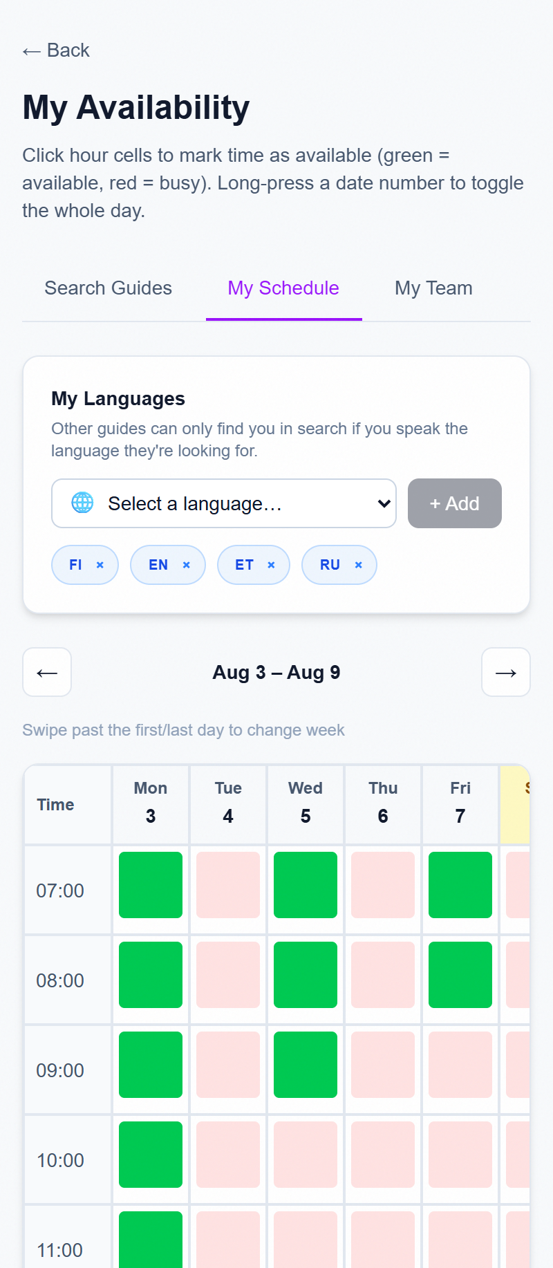 Scheduling and team management