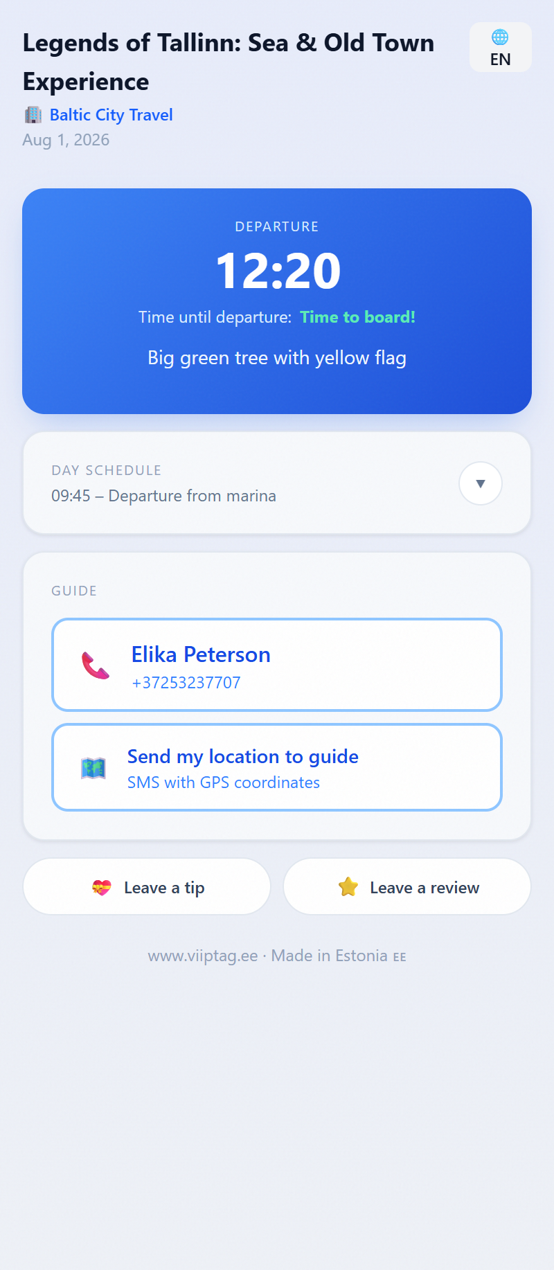 Tourist page